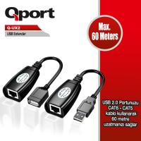 QPORT Q-UX2 60M USB EXTENDER 2\'Lİ PAKET